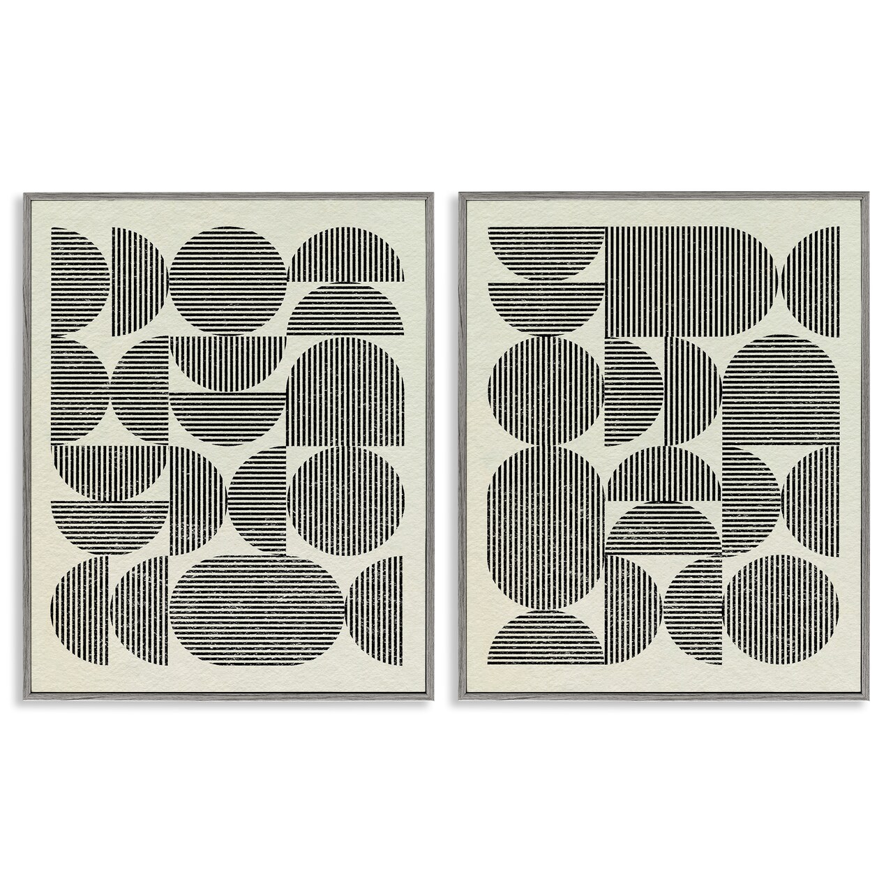 Stupell Industries Minimalist Modern Geometric 2 pc Framed Giclee Wall Art Set Design by Victoria Barnes